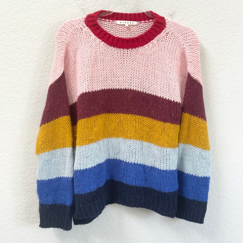 Xirena Apres Ski Striped Sweater Color Block Sz XS